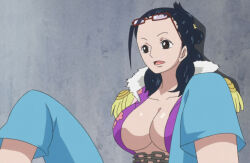 Rule 34 | 1girl, breasts, chain, large breasts, one piece, tashigi, tied up (nonsexual), unbuttoned, unbuttoned shirt