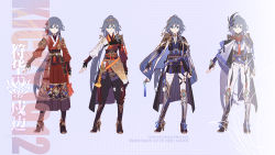 Rule 34 | 4girls, artist name, boots, braid, cape, character request, closed mouth, clothing request, commentary request, dress, fu hua, gloves, hair ornament, high heel boots, high heels, honkai (series), honkai impact 3rd, kickylian, knee boots, kneehighs, long hair, long sleeves, looking at viewer, multicolored clothes, multiple girls, official alternate costume, pants, red dress, shoes, shorts, silver hair, simple background, socks, tassel, thighhighs, translation request