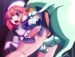 Rule 34 | bent over, breasts, caryo, la pucelle, large breasts, monster, nippon ichi, pantyhose, prier, rape, red hair, screaming, tears, vaginal