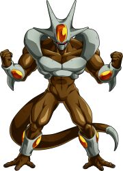 Rule 34 | 1boy, absurdres, alien, alternate form, armor, aura, clenched hand, clenched hands, colored skin, cooler (dragon ball), dark skin, debris, dragon ball, dragon ball fighterz, dragonball z, full body, highres, muscular, no humans, official art, record, red eyes, solo, tail