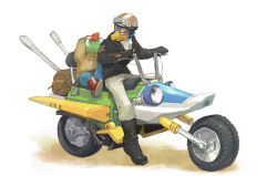 Rule 34 | creature, falco lombardi, goggles, male focus, motor vehicle, motorcycle, nemurism, nintendo, slippy toad, star fox, vehicle
