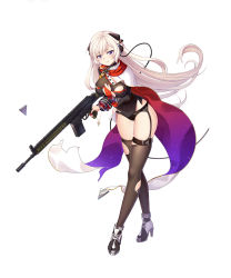 Rule 34 | 1girl, battle rifle, black dress, black panties, blonde hair, blush, breasts, brown footwear, brown thighhighs, cape, closed mouth, cross, crossed legs, dress, full body, g3 (girls&#039; frontline), garter belt, girls&#039; frontline, gloves, gun, h&amp;k g3, hair between eyes, head tilt, headset, high heels, highres, holding, holding gun, holding weapon, iron cross, leaning forward, long hair, long sleeves, looking at viewer, medium breasts, mod3 (girls&#039; frontline), official alternate costume, official art, panties, partially fingerless gloves, philomelalilium, purple eyes, red gloves, rifle, shoes, short dress, simple background, skindentation, smile, solo, standing, striped, tears, thighhighs, torn clothes, torn dress, torn thighhighs, trigger discipline, underwear, vertical stripes, very long hair, watson cross, weapon, white background, white cape