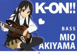 Rule 34 | 1girl, absurdres, akiyama mio, alternate hairstyle, bass guitar, casual, guitar, highres, instrument, k-on!, ponytail, solo, thighhighs