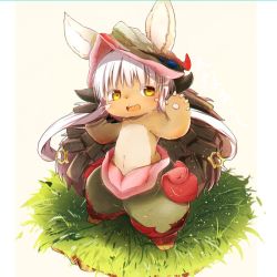 Rule 34 | 10s, brown eyes, rabbit, furry, long hair, made in abyss, nanachi (made in abyss), ne (nefuraito336), white hair