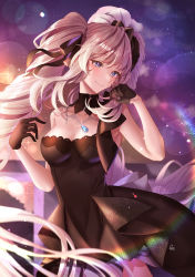 Rule 34 | 1girl, absurdres, bead necklace, beads, black collar, black gloves, black skirt, blush, collar, detached collar, fate/grand order, fate (series), gloves, grey eyes, grey hair, highres, jewelry, long hair, marie antoinette (fate), necklace, skirt, smile, solo, totomiya
