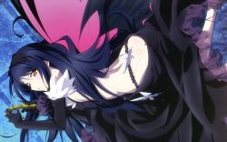 Rule 34 | 10s, 1girl, accel world, ass, black dress, black gloves, black hair, blush, brown eyes, butt crack, butterfly wings, cane, dress, elbow gloves, female focus, gloves, hairband, highres, insect wings, kuroyukihime, long hair, looking at viewer, lying, nyantype, on side, parted lips, scan, solo, tabata hisayuki, wallpaper, wings