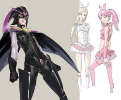 Rule 34 | 10s, 3girls, black bodysuit, black gloves, blonde hair, bodysuit, boots, bow, brooch, cape, choker, cure melody, cure muse, cure muse (black), cure rhythm, dress, gloves, heart, houjou hibiki, jewelry, knee boots, leather, long hair, magical girl, makacoon, mask, midriff, minamino kanade, multiple girls, pants, pink hair, pointing, precure, purple eyes, shawl, shiny clothes, shirabe ako, smile, suite precure, thigh boots, thighhighs, tight clothes, tight pants, twintails, white choker, wrist cuffs