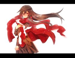 Rule 34 | 1girl, bad id, bad pixiv id, black hair, blush, hair ornament, hairclip, jacket, kagerou project, kuboo, letterboxed, long hair, red scarf, scarf, school uniform, solo, striped clothes, striped jacket, tateyama ayano, tears, toumei answer (vocaloid), track jacket, vocaloid