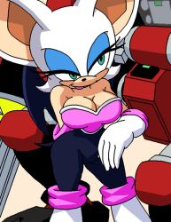Rule 34 | 1girl, breasts, dboy, green eyes, large breasts, project x, rouge the bat, smile, sonic (series), wings