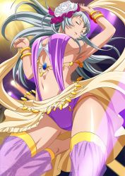 Rule 34 | 00s, 1girl, breasts, chouun shiryuu, closed eyes, highres, ikkitousen, large breasts, long hair, official art, solo, standing, white hair