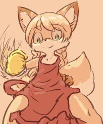 Rule 34 | blonde hair, fox, furry, green eyes, ohakotome, smile, tagme, twintails