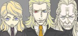 Rule 34 | atlus, blonde hair, blue eyes, formal, green eyes, lucifer (mythology), necktie, shin megami tensei, suit