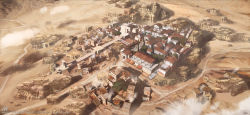 Rule 34 | assassin&#039;s creed: origins, assassin&#039;s creed (series), building, cityscape, column, commentary request, darkhikari, desert, egyptian, from above, highres, house, no humans, path, pillar, road, rock, scenery, signature, temple, town, tree, ubisoft, watermark