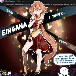 Rule 34 | 1girl, brown hair, english text, fate/requiem, fate (series), midriff, prosthesis, side slit, speech bubble, srgrafo, yellow eyes