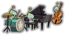 Rule 34 | ^ ^, band, black eyes, cello, chao (sonic), closed eyes, closed mouth, digimin, drum, drum set, drumsticks, from behind, full body, grand piano, happy, holding, holding drumsticks, holding instrument, instrument, lowres, music, no humans, official art, open mouth, outline, piano, piano bench, playing instrument, simple background, sitting, smile, sonic (series), star (symbol), the murder of sonic the hedgehog, transparent background