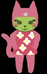Rule 34 | 1girl, animal crossing, animated, animated gif, blinking, dress, female focus, looking down, meow (animal crossing), nintendo, pink dress, simple background, standing, transparent background