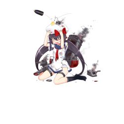 Rule 34 | 1girl, antonio da noli (zhan jian shao nyu), black socks, blush, bow, broken, buttons, cannon, closed eyes, crying, damaged, double-breasted, dress, full body, hat, holding, holding clothes, holding hat, italy, linda b, long hair, low twintails, machinery, official art, open mouth, panties, pants, purple hair, red bow, sailor collar, sailor dress, shell, shirt, short sleeves, sitting, smoke, smokestack, socks, solo, tears, teeth, thigh strap, torn clothes, torpedo, transparent background, turret, twintails, underwear, very long hair, wariza, warship girls r, white hat, white panties, white pants, white shirt