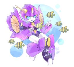 Rule 34 | 1girl, absurdres, artist name, autobot, azuredawn40, blue eyes, dated, fish, floating, highres, looking ahead, mecha, nautica (transformers), open hands, open mouth, robot, science fiction, solid eyes, the transformers (idw), transformers, tropical fish