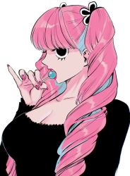 Rule 34 | 1girl, breasts, candy, food, large breasts, lips, lollipop, one piece, perona