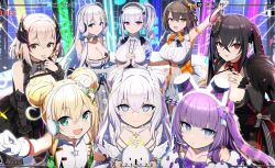 Rule 34 | + +, 6+girls, ahoge, albacore (azur lane), albacore (muse) (azur lane), animal ears, arm up, armpits, azur lane, baltimore (azur lane), baltimore (muse) (azur lane), bare shoulders, black dress, black gloves, black hair, blonde hair, blue eyes, blush, bow, breasts, center opening, cleavage, clothing cutout, collared shirt, crossed bangs, detached sleeves, dido (azur lane), dido (muse) (azur lane), double bun, dress, fake animal ears, fang, framed breasts, frills, fur trim, gloves, gotyou, green eyes, hair between eyes, hair bow, hair bun, hair ornament, hair ribbon, hairband, headset, idol, illustrious (azur lane), illustrious (muse) (azur lane), large breasts, le malin (azur lane), le malin (muse) (azur lane), long hair, long sleeves, looking at viewer, midriff, mole, mole under eye, multicolored hair, multiple girls, navel, official alternate costume, official art, open mouth, orange bow, own hands together, pantyhose, puffy short sleeves, puffy sleeves, purple eyes, purple hair, red eyes, red hair, ribbon, roon (azur lane), roon (muse) (azur lane), shirt, short hair, short sleeves, side ponytail, sidelocks, skirt, sleeveless, sleeveless dress, sleeveless shirt, smile, standing, streaked hair, taihou (azur lane), taihou (muse) (azur lane), tashkent (azur lane), tashkent (muse) (azur lane), underboob, underboob cutout, very long hair, vest, white dress, white gloves, white hair, yellow eyes