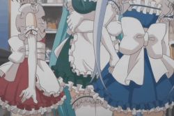 Rule 34 | 00s, animated, animated gif, apron, frills, gloves, hair swing, lace, long hair, maid, maid apron, shizzle, very long hair, weiss survive