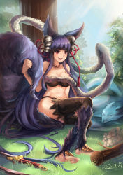 Rule 34 | 10s, 1girl, :3, absurdly long hair, animal ears, bell, black hair, black thighhighs, blush, breasts, cleavage, dated, fox ears, fox tail, granblue fantasy, hair ornament, highres, large breasts, long hair, looking at viewer, lslee, open mouth, red eyes, red ribbon, ribbon, smile, solo, sword, tail, thighhighs, very long hair, weapon, yuel (granblue fantasy)