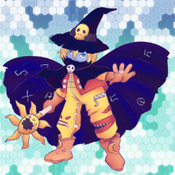 Rule 34 | digimon, digimon (creature), gloves, hat, highres, skull, wizard, wizard hat, wizarmon