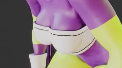 Rule 34 | 1girl, 3d, animated, ass, ass shake, breasts, cheelai, colored skin, dancing, dragon ball, dragon ball super, gloves, green skin, highres, kishi3d, looking at viewer, medium breasts, scouter, smile, solo, squatting, tagme, video, white hair