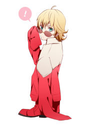 Rule 34 | !, 10s, 1boy, age regression, ahoge, barnaby brooks jr., blonde hair, child, glasses, male focus, oversized clothes, ryabu, short hair, solo, tiger &amp; bunny, aged down