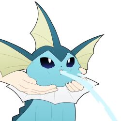 Rule 34 | 1other, animated, blue eyes, bright pupils, creatures (company), fins, game freak, gen 1 pokemon, nintendo, open mouth, pokemon, pokemon (creature), tagme, taro (tontaro), vaporeon, video, water, white background, white pupils