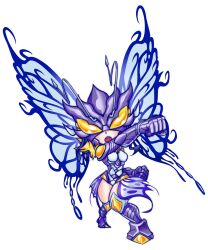 Rule 34 | arthropod girl, butterfly wings, digimon, digimon (creature), highres, hudiemon, insect wings, long hair, mask, monster girl, wings