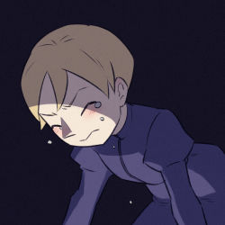 Rule 34 | 1boy, all fours, black background, blonde hair, blush, closed eyes, closed mouth, commentary request, crying, daida, male focus, nikomi (nikomix), ousama ranking, purple robe, robe, sad, short hair, simple background, solo, tears