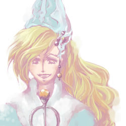 Rule 34 | 1990s (style), blonde hair, final fantasy, final fantasy iv, final fantasy iv: the after years, hat, leonora, lowres, retro artstyle, solo, staff