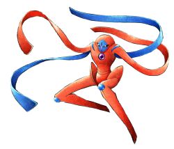 Rule 34 | artist request, creatures (company), deoxys, deoxys (defense), expressionless, game freak, gen 3 pokemon, highres, looking to the side, mythical pokemon, nintendo, no humans, pokemon, pokemon (creature), simple background, solo, tentacles, white background