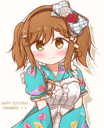 Rule 34 | 1girl, alternate hairstyle, apron, aqua bow, aqua dress, aqua hairband, artist name, artist request, backpack, bag, blush, bow, braid, breasts, brown eyes, brown hair, center frills, checkered bow, checkered clothes, close-up, detached sleeves, dress, female focus, floral print, flower, flower print, frilled apron, frilled bow, frilled dress, frilled shirt collar, frilled sleeves, frills, gem, hair between eyes, hair bow, hair flower, hair ornament, hair tie, hairband, hanamaru in wonderland (love live!), heart, heart hair ornament, highres, kunikida hanamaru, leaf hair ornament, light brown hair, long hair, looking at viewer, love live!, love live! school idol festival, love live! school idol festival all stars, love live! sunshine!!, parted lips, pearl (gemstone), pearl hair ornament, plaid, plaid dress, pleated, pleated dress, pocket watch, puffy short sleeves, puffy sleeves, red flower, short sleeves, single braid, small breasts, smile, solo, spade hair ornament, striped, striped bow, twintails, upper body, watch, white apron, white background, white bow, white flower, wide sleeves, yellow eyes