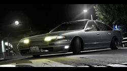 Rule 34 | car, commentary, drifting, english commentary, glowing, lamppost, license plate, mads shades, moon, motor vehicle, night, night sky, nissan, nissan cefiro, no humans, original, sky, solo, tree, vehicle focus