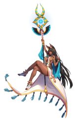 Rule 34 | 1girl, absurdres, animal ears, anklet, arm up, armlet, black hair, bracelet, breasts, closed mouth, crossed legs, dark-skinned female, dark skin, egyptian clothes, artistic error, full body, highres, holding, holding staff, jackal ears, jewelry, large breasts, lips, long hair, looking at viewer, mmlyno, original, simple background, smile, solo, staff, white background, wrong foot, yellow eyes