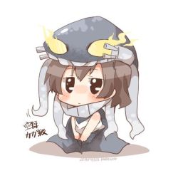 Rule 34 | 1girl, bad id, bad twitter id, black eyes, blush, brown hair, cosplay, kaga (kancolle), kantai collection, lowres, rebecca (keinelove), short hair, side ponytail, solo, wo-class aircraft carrier, wo-class aircraft carrier (cosplay)