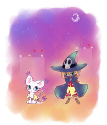 Rule 34 | animal ears, cat, cat ears, couple, digimon, gloves, hat, holy ring, jewelry, ring, skull, tail, tailmon, wizard, wizard hat, wizarmon