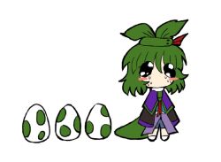 Rule 34 | 1other, adagumo no saragimaru, androgynous, black sleeves, blue shorts, blush stickers, capelet, chibi, chibi only, egg, green skirt, green trim, gzpxllztt, hair ornament, len&#039;en, long sleeves, medium hair, nervous sweating, no mouth, no nose, other focus, purple capelet, shorts, simple background, skirt, sleeves past fingers, sleeves past wrists, snake hair ornament, snake tail, solo, split ponytail, sweat, tail, white background