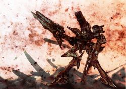 Rule 34 | armored core, armored core: for answer, armored core 4, assault rifle, energy gun, from software, gun, laser rifle, mecha, orca (armored core), rifle, robot, rocket launcher, unsung, wasabikarasi, weapon