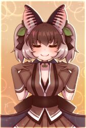 Rule 34 | 1girl, alternate costume, animal ears, brown long-eared bat (kemono friends), extra ears, highres, hikarikmy, kemono friends, kemono friends v project, long hair, simple background, solo, twintails, virtual youtuber
