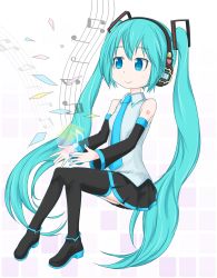 1girl absurdres aqua_eyes aqua_hair boots hatsune_miku hatsune_negame highres thigh_boots thighhighs twintails vocaloid