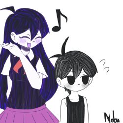 Rule 34 | 1boy, 1girl, big sis, blush, brother and sister, couple, highres, little brother, mari (headspace) (omori), mari (omori), older sister, omori, omori (omori), siblings, teenage girl and younger boy
