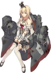Rule 34 | 10s, 1girl, blonde hair, braid, crown, damaged, dress, french braid, full body, high heels, jpeg artifacts, kantai collection, konishi (koconatu), long hair, machinery, mini crown, off-shoulder dress, off shoulder, official art, red soles, scepter, shoes, sitting, smoke, solo, thighhighs, throne, torn clothes, transparent background, warspite (kancolle)