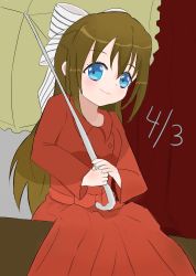 Rule 34 | 1girl, absurdres, aqua eyes, artist name, artist request, audrey (love live!), belt, black bow, blue eyes, blush, bow, bow hairband, breasts, brown hair, buttons, coat, collared coat, dated, dress, female focus, frilled umbrella, frills, hair between eyes, hair bow, hairband, half updo, high ponytail, highres, holding, holding umbrella, long hair, long sleeves, looking at viewer, love live!, love live! nijigasaki high school idol club, love live! school idol festival, miniskirt, osaka shizuku, parted lips, plaid, plaid skirt, pleated, pleated skirt, ponytail, red belt, red bow, red coat, red dress, red ribbon, red skirt, ribbon, sidelocks, sitting, skirt, small breasts, smile, solo, striped, striped bow, trench coat, umbrella, white bow, wing collar, yellow umbrella