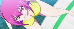 Rule 34 | 10s, 1girl, anime screenshot, competition swimsuit, highres, keijo!!!!!!!!, long hair, one-piece swimsuit, pink hair, solo, stitched, swimsuit, third-party edit, tsukishita usagi