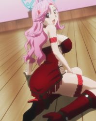Rule 34 | ass, breasts, celia ootsuka, highres, large breasts, maken-ki!, pink hair, screencap, smile, stitched, takami akio, third-party edit