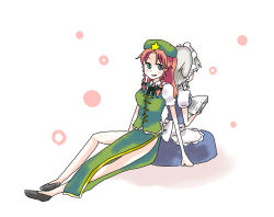 Rule 34 | 2girls, bad id, bad pixiv id, blush, book, breasts, female focus, hairband, hat, hong meiling, izayoi sakuya, long hair, lowres, maid, multiple girls, nuime, numie, red hair, ribbon, short hair, silver hair, embodiment of scarlet devil, touhou, white background
