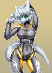 Rule 34 | artist request, dragon, furry, green eyes, grey hair, highres, location now, swimsuit